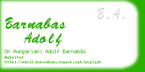 barnabas adolf business card