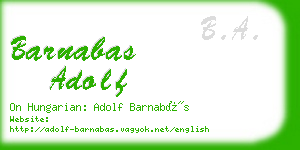 barnabas adolf business card